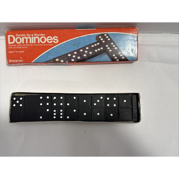 1986 Dominoes Classic Pressman Double Six (Wooden, 28 Count, In Original Box - Picture 8 of 9